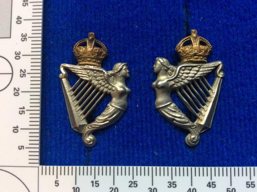Post 1902 8th Kings Royal Irish Hussars Collar Badges 