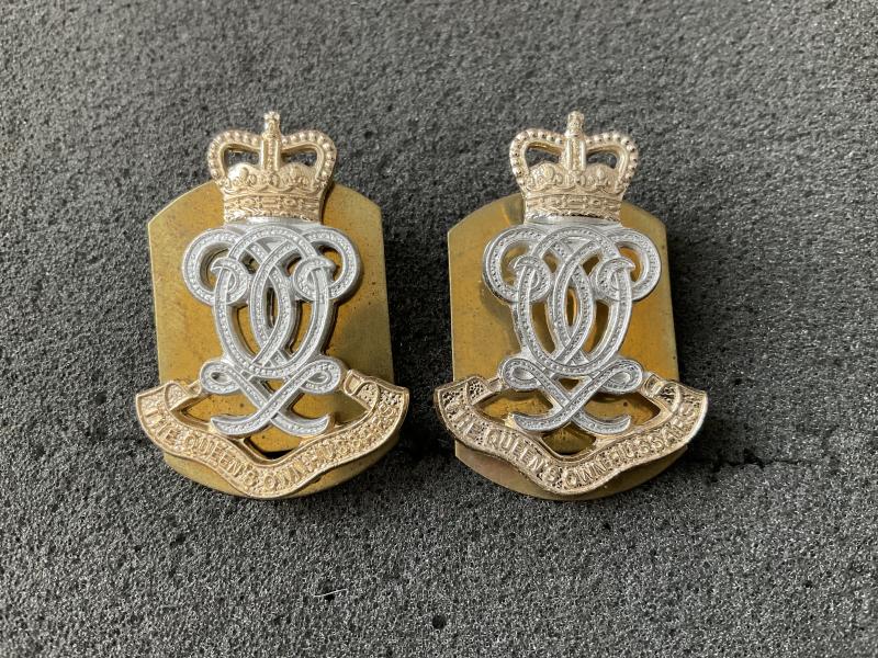The Queens Own Hussars anodised collar badges