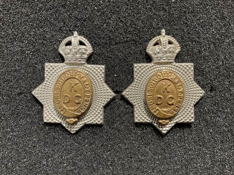 The First (Kings) Dragoon Guards collar badges