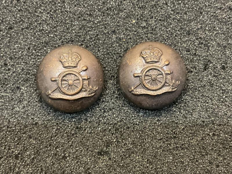 Royal Artillery officers service dress cap bronzed buttons