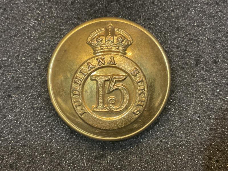 15th Ludhiana Sikhs 1901-22 Large officers gilt button