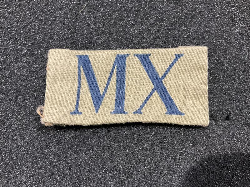 WW2 Home Guard MX (Middlesex) printed shoulder title