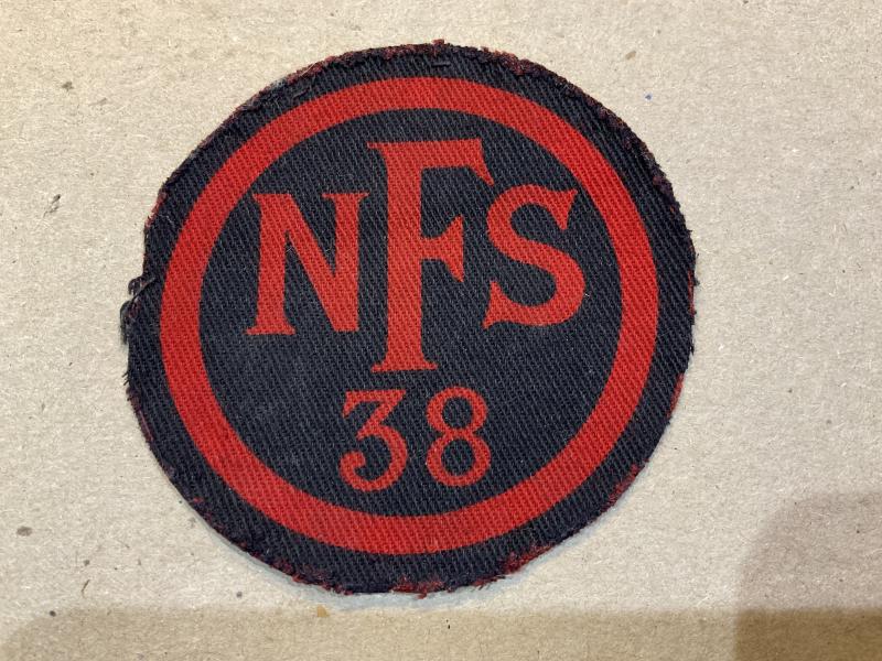 WW2 Printed Number 38 Section NFS breast badge