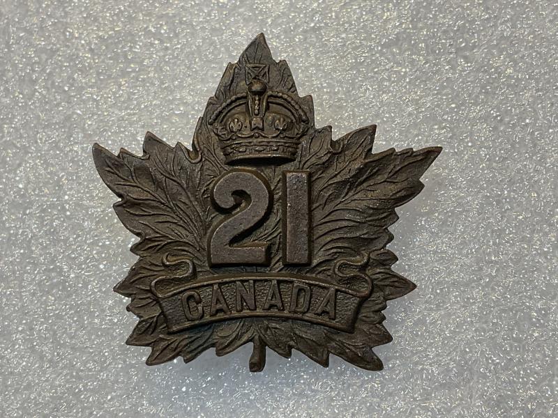 WW1 CEF 21st Infantry Battalion cap badge