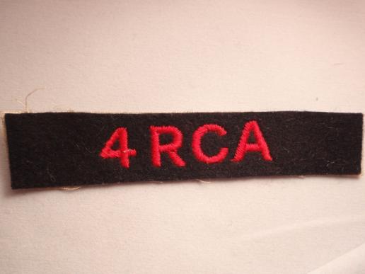 4th RCA WW2 Shoulder Title 