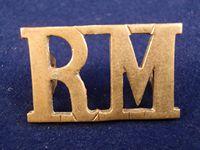WW1/WW2 Royal Marine Large Brass Shoulder Title