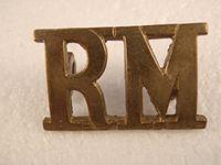 WW1/WW2 R.M. Brass Shoulder Title