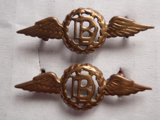R.A.F Dental Branch Brass Collar Badges
