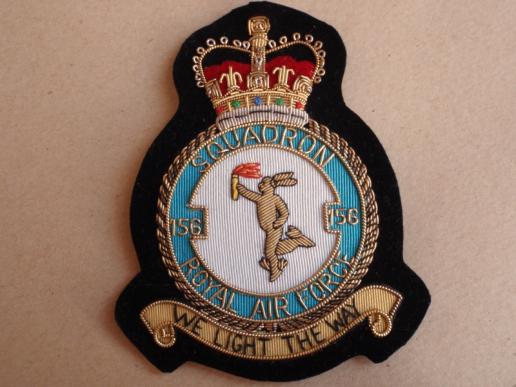 156 Squadron R.A.F Bullion Blazer Badge
