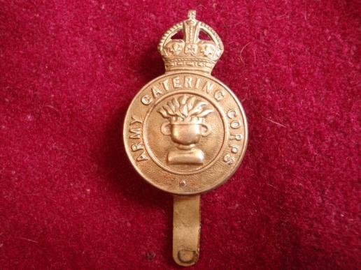 WW2 Brass Economy Army Catering Corps Cap Badge