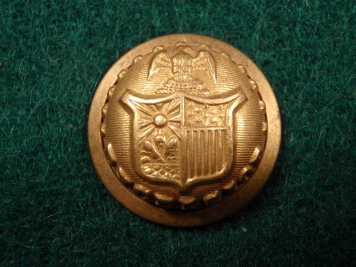 Indian Wars New York State Militia Excelsior Gilt Button 