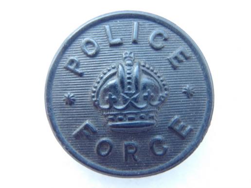 K/C POLICE FORCE large black plastic button