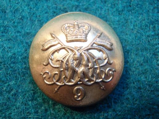 9TH Queens Lancers 1952-60 Officers Gilt Large Button