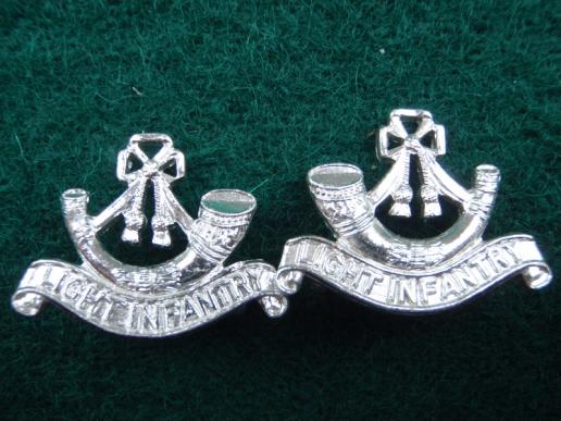 Light Infantry Anodised Collar Badges