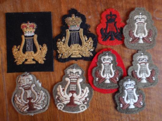 9 Different Army Bandsmans' Sleeve Badges
