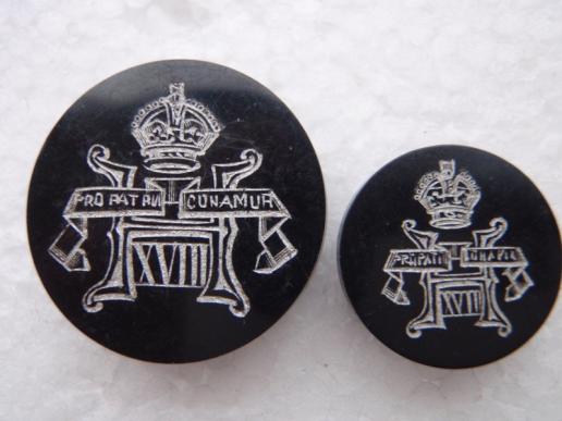 XVIII Hussars Black Composite Hunt Buttons