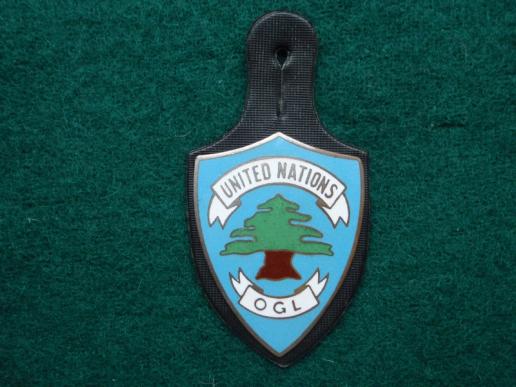 United Nations OGL ( Lebanon) Enamel Brass Badge on Fob