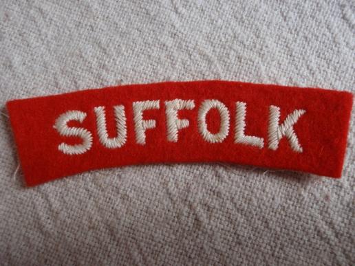WW2 SUFFOLK Wool Shoulder Title 