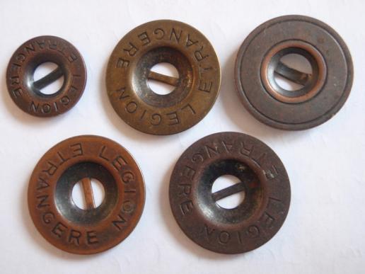 5 Legion Etrangere Bronze Buttons