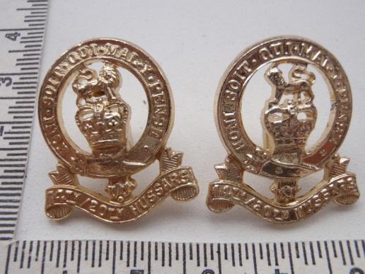 14th/20th Hussars Anodised Collar Badge