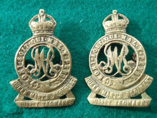 Surrey Yeomanry ( Queen Mary's Regt) Post 1910 Collars