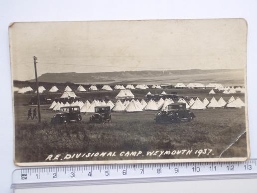 Postcard R.E Divisional Camp Weymouth 1937