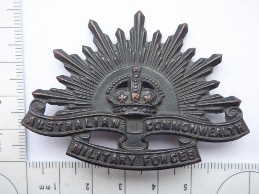 WW2 Australian Rising Sun Slouch Hat Badge