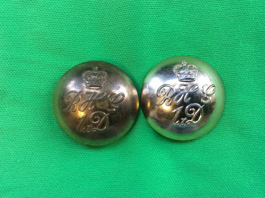 Blues and Royals brass and Anodised Buttons 