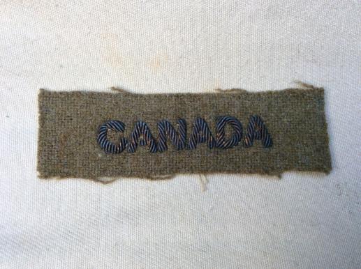 WW2 Canadian Army Officers Bullion CANADA Title