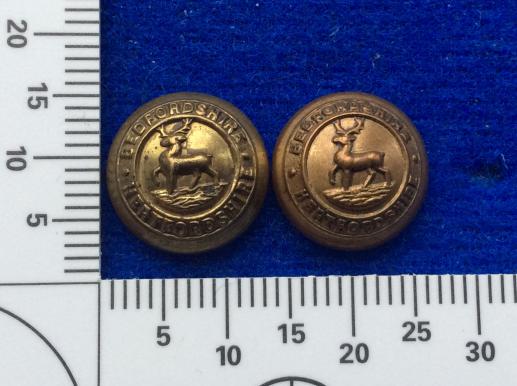 The Bedfordshire & Hertfordshire Regiment Hat Buttons 