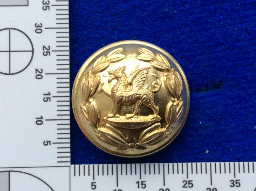 South Wales Borderers Gilt Button 