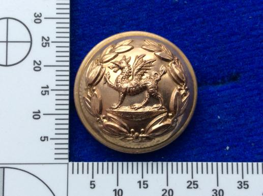 Post 1881 South Wales Borderers Officers Gilt Button 