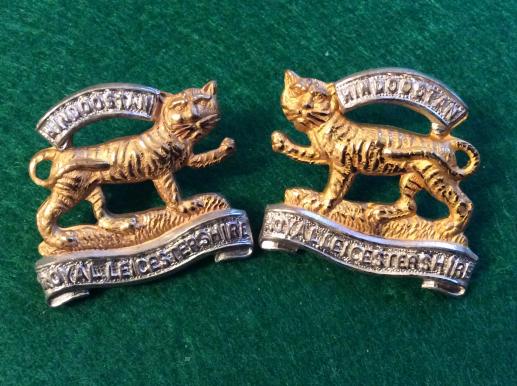 Royal Leicestershire Regiment Officers Silver/ Gilt Collars 