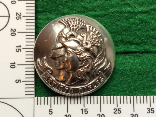 Artists Rifles Silver Plated Officers Button