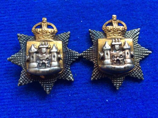WW1/2 East Surrey Regt Officers Silver / Gilt Collars 