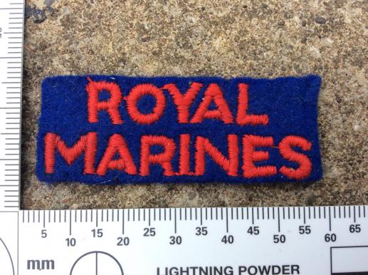 ROYAL MARINES cloth Shoulder title , late 1940-50s 