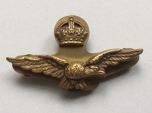 WW2 Royal Air Force Officers side/ Forage Cap 2 part-badge