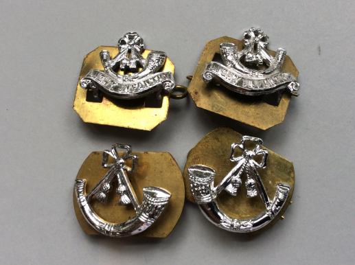Anodised Light Infantry Collar Badges, 2 variants 