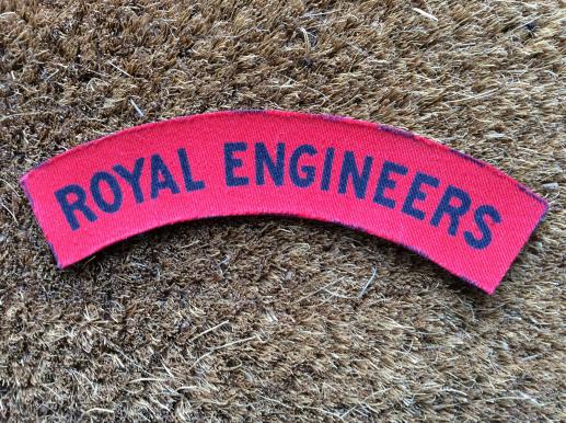 WW2 Printed ROYAL ENGINEERS Shoulder Title 