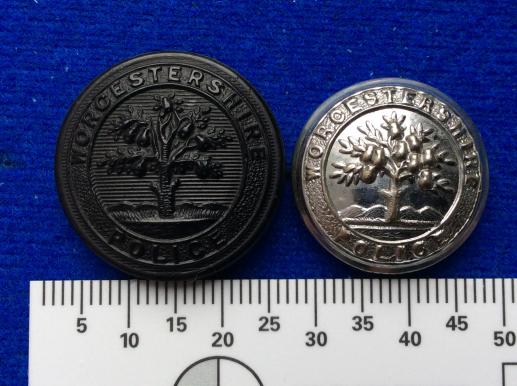 Worcestershire Police Black & Chrome Buttons 