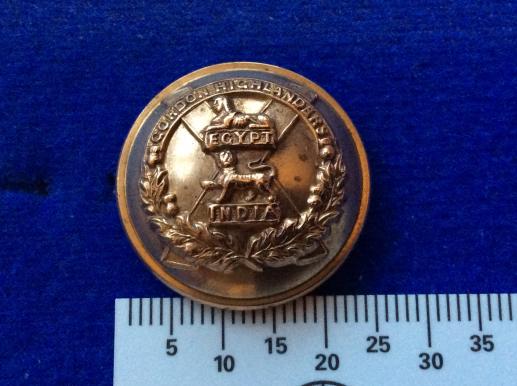 Post 1881The Gordon Highlanders Officers Gilt Button 