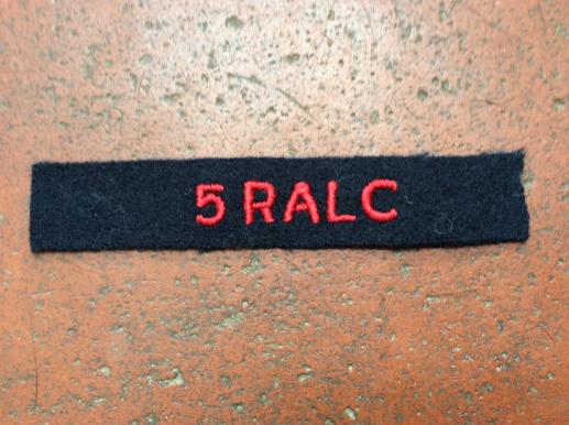 Canadian Artillery 5 RALC Cloth Title 