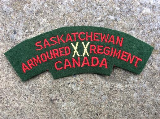 20th ( Saskatchewan) Armoured Regiment  Cloth Shoulder title