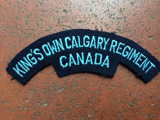 Kings Own Calgary Regiment Of Canada Shoulder Title 