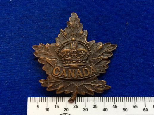 WW1 Canadian Officers Service Dress Bronze Cap badge