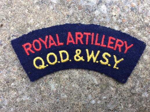 Royal Artillery Q.O.D & W.S.Y Cloth Shoulder Title 