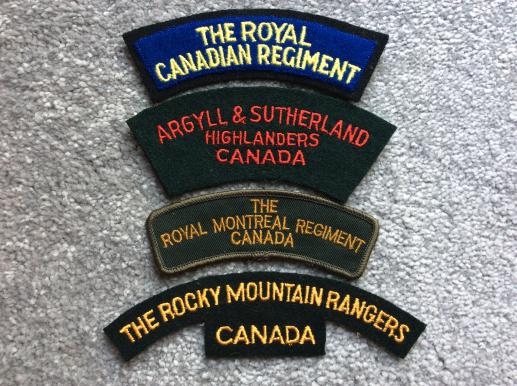 4 x various Canadian Army Titles, Mountain Rangers, etc