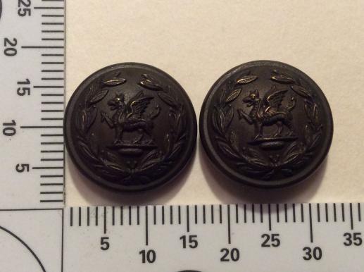 Post 1881 The South Wales Borderers Officers Buttons 