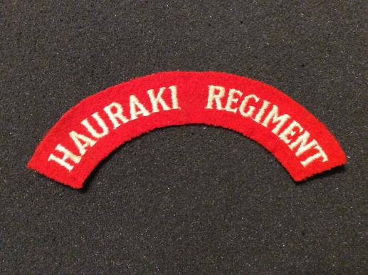 New Zealand HAURAKI REGIMENT, cloth Shoulder title 