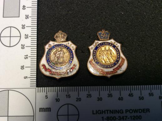 RSSAL & RSSL Lapel Badges dated 1933 & 59, for Victoria